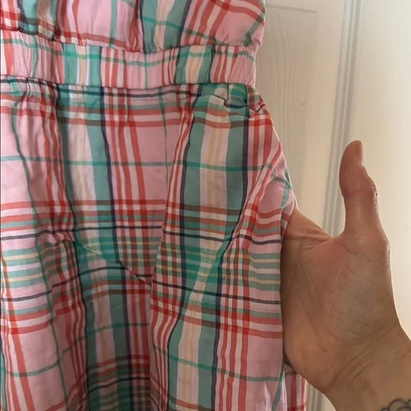 J Crew plaid sun summer dress M medium with pockets - Picture 6 of 6